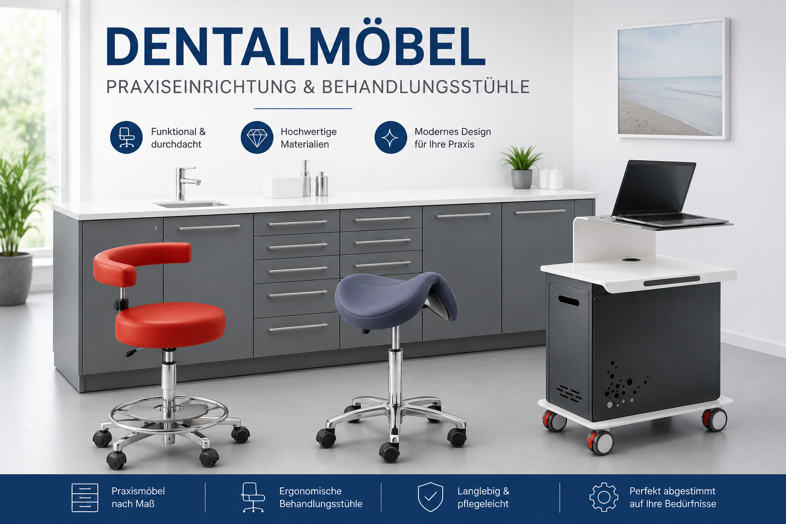 Dentalmöbel, Praxiseinrichtung & Behandlerstühle