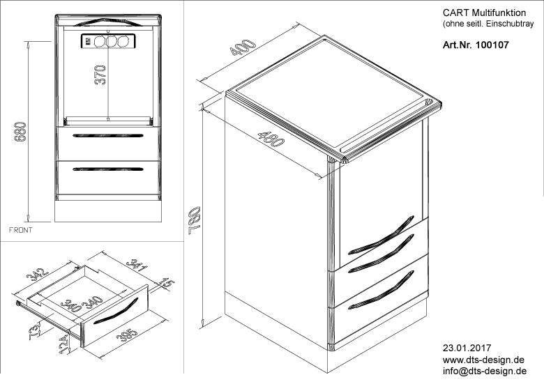 <strong>DTS- Design Multifunktions-Element </strong><br>mit Option Einschubtray
