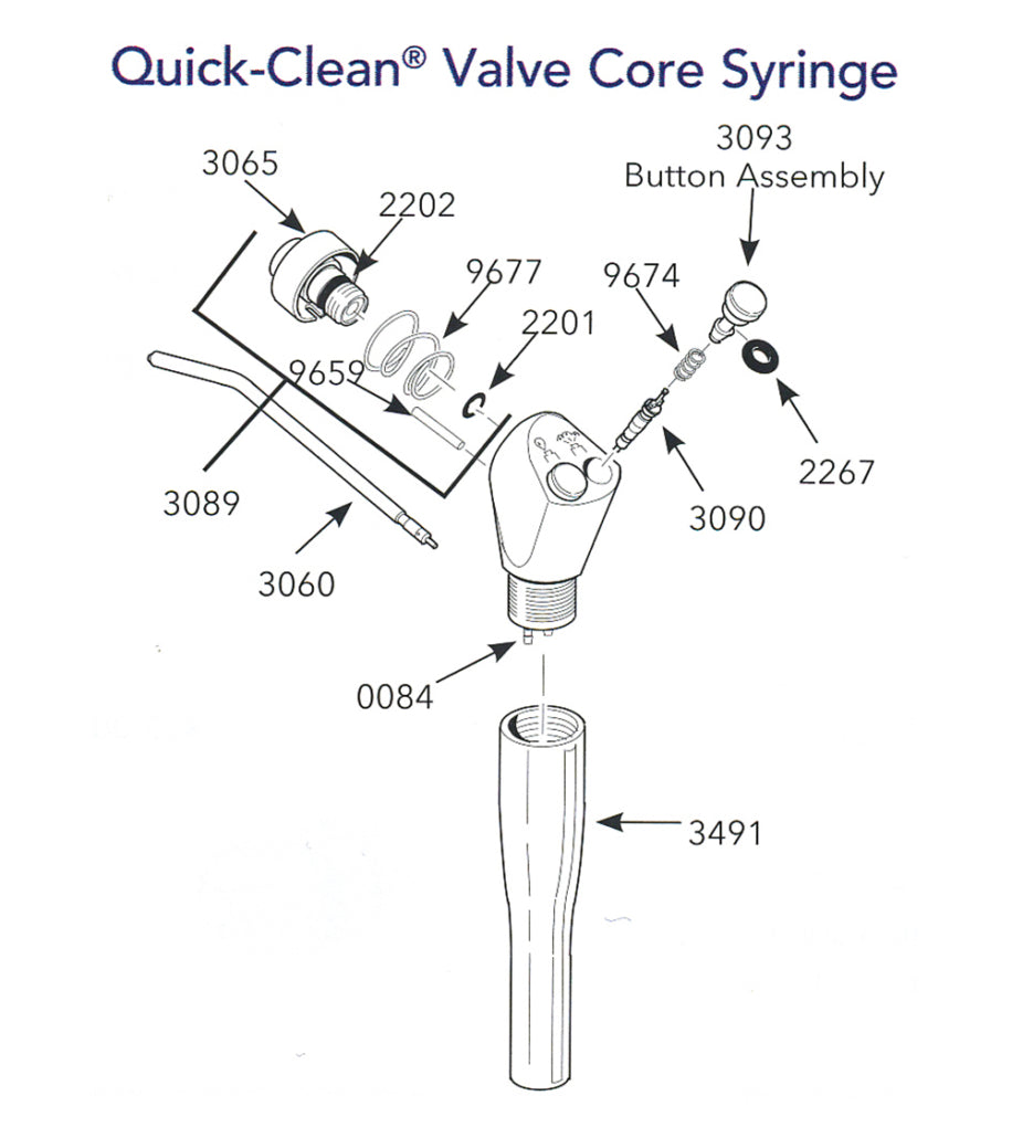 <strong>DCI® Quick-Clean Valve Core</strong><br>3F-Spritze abgewinkelt