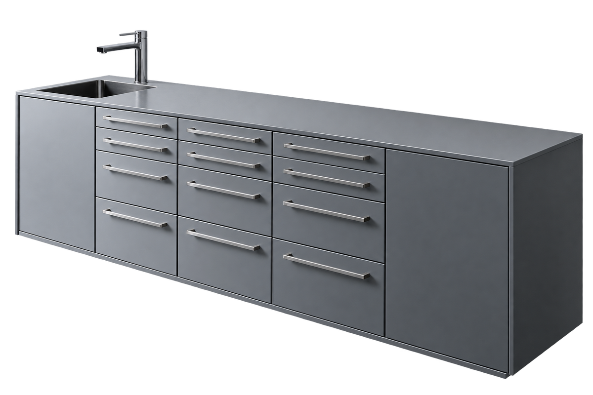 Edarredo Behandlungszeile aus hochwertigem Stahl e.03 Monocolore