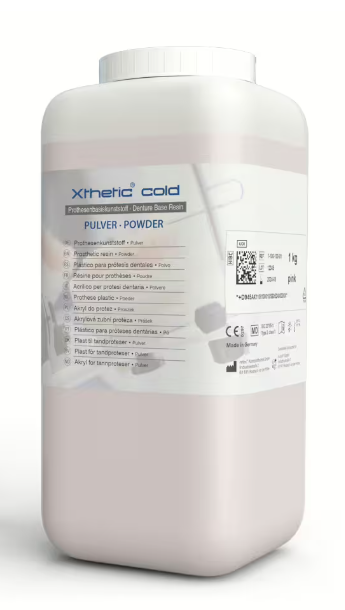 AcrylX Xthetic cold PMMA Prothesenkunststoff Pulver für Gießtechnik im Dentallabor