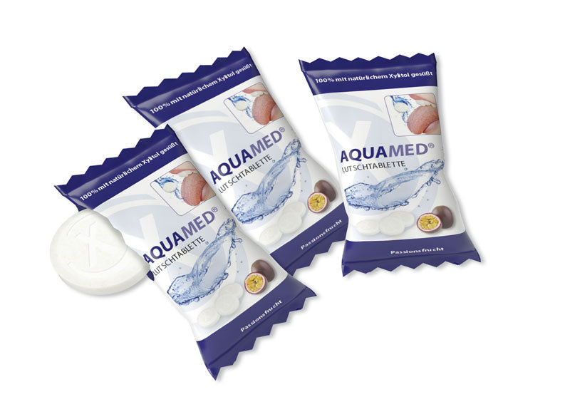 <strong>Miradent Aquamed® Drops</strong><br>Lutschtablette zur Unterstützung der Speichelproduktion