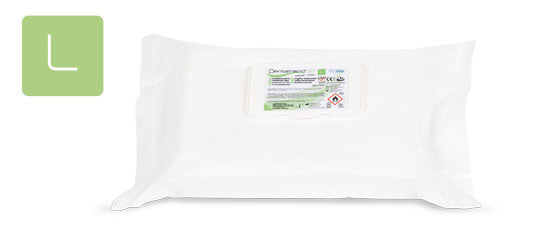 Dentalrapid® SD wipes L von Müller-Omicron als gebrauchsfertige alkoholische Desinfektionstücher im Flowpack mit 80 Tüchern.