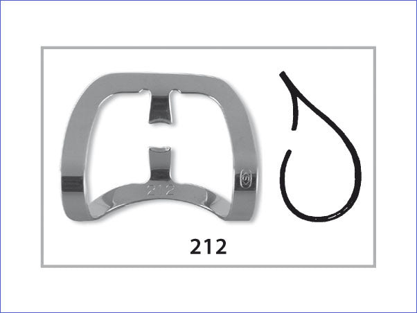 Fit-Kofferdam Klammer Nr. 212 von Hager & Werken im Ivory-Stil für den cervicalen Bereich.