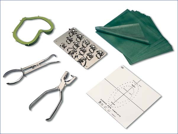 Hager & Werken Fit-Kofferdam Starterkit II mit Klammern, Zangen, Latex und Klapprahmen