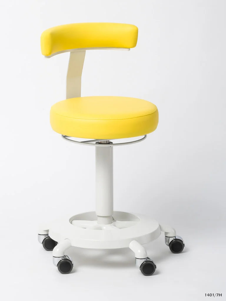Jörg & Sohn Dentalift -1401 Arbeitsstuhl, ergonomischer Dentalstuhl mit verstellbarer Sitzhöhe und Rückenlehne für komfortable und präzise Arbeit in Zahnarztpraxen und Dentallabors