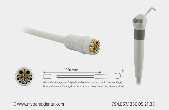 <strong> Mytronic MC 3FP Spritze</strong><br> (abgewinkelt) mit Schlauch<br> Schnellkupplung grau