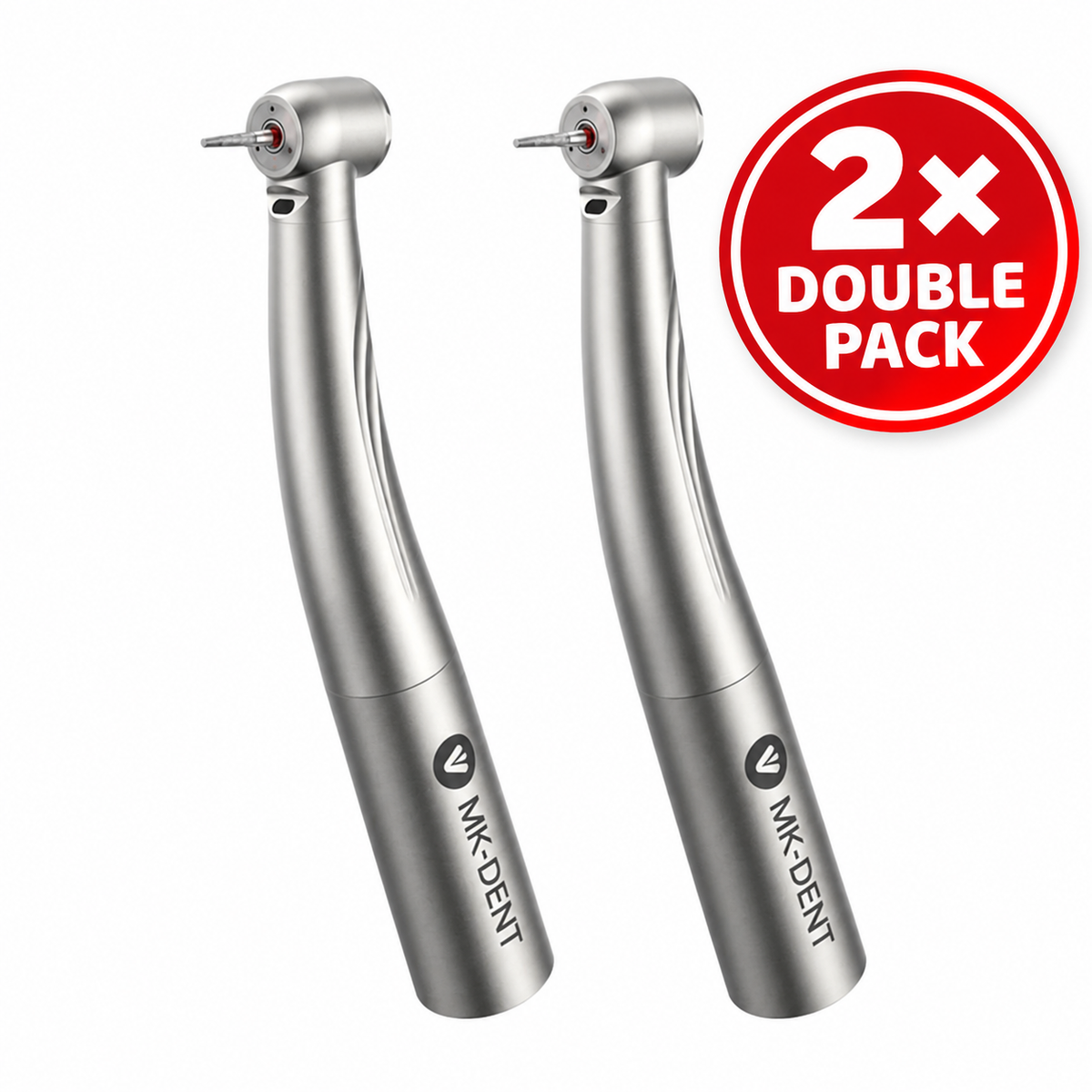 Zwei MK-dent PRIME LINE HP22SL Turbinen mit Licht, kleinem Kopf und Sirona-kompatiblem Anschluss