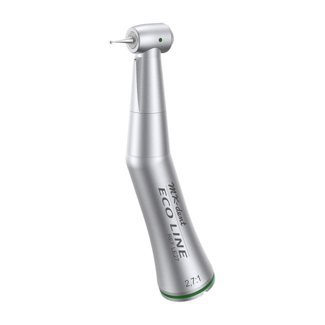 MK-dent LE27 Eco Line Winkelstück 2,7:1 grün ohne Licht für CA-Bohrer Ø 2,35 mm mit Chrombeschichtung