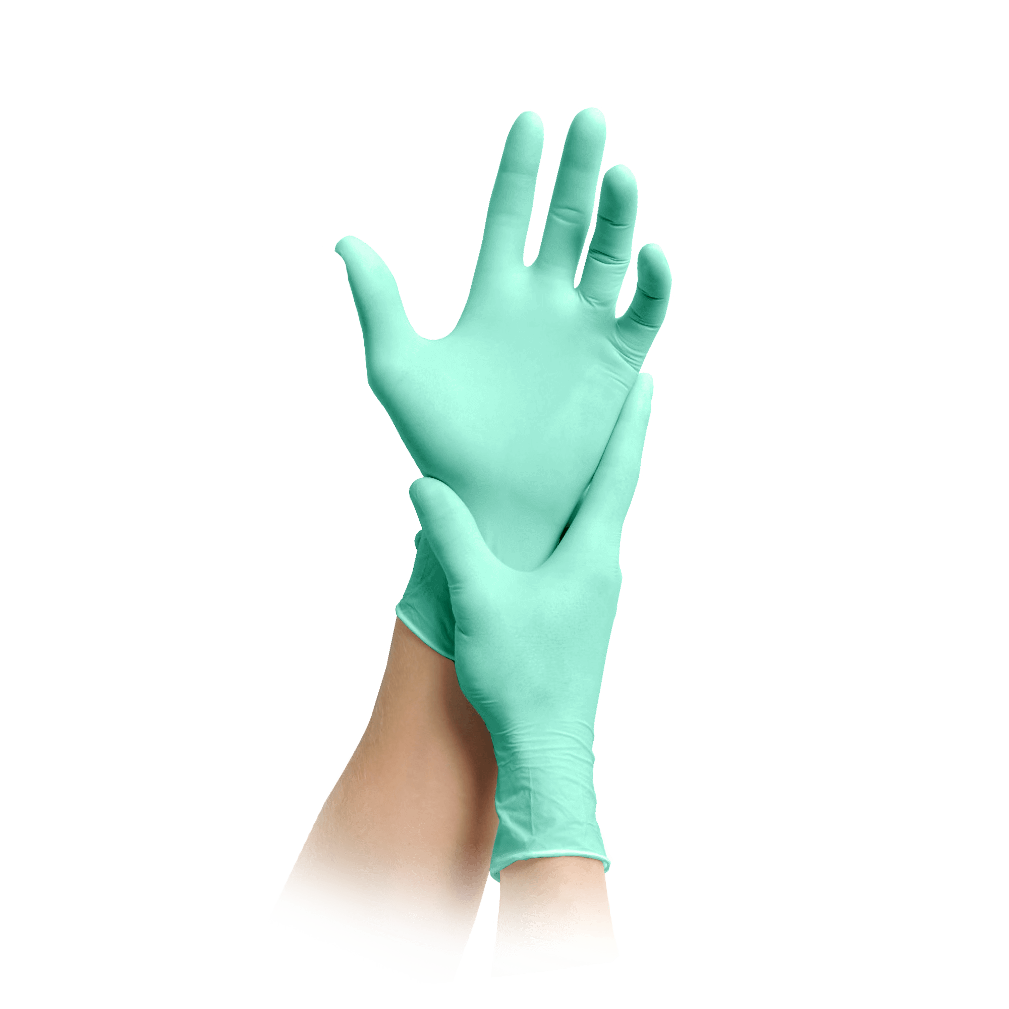 Umweltfreundlicher Einmalhandschuh aus Nitril – robust, dehnbar und biologisch abbaubar.