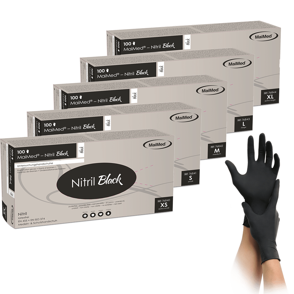 maimed nitril handschuhe MaiMed Nitril Black Handschuhe Schwarz