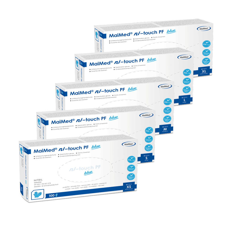 Der MaiMed® ni-touch PF ist ein hochwertiger Nitrilhandschuh, der sich durch seine Vielseitigkeit und Zuverlässigkeit auszeichnet. Dieser Handschuh ist speziell für den Einsatz in Bereichen konzipiert, in denen Hygiene und Handprotektion von größter Bedeutung sind