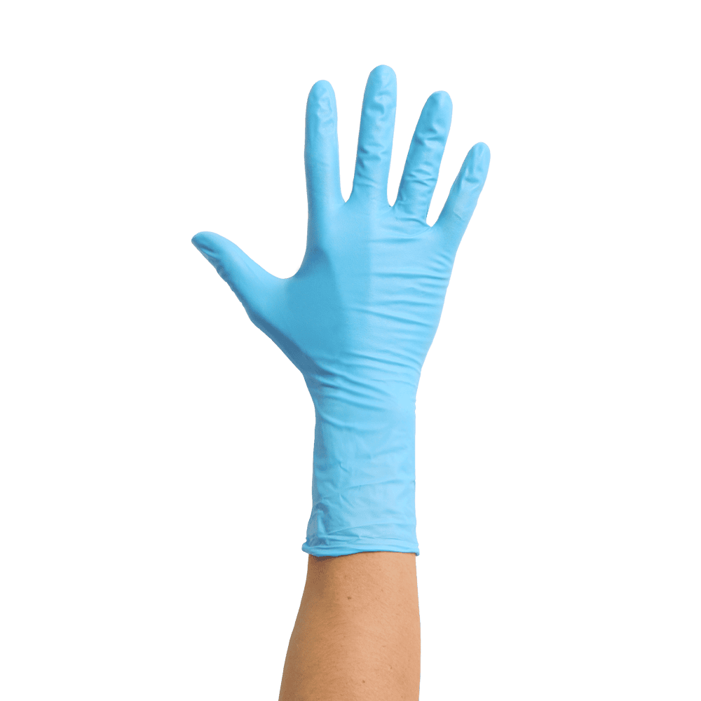 <strong>MaiMed® nitril LG PF</strong><br>Einmalhandschuhe Nitril<br>Extralanger Schaft für erweiterten Schutz