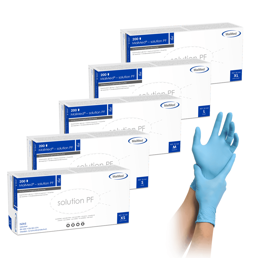 <strong>MaiMed® solution 200</strong><br> Einmalhandschuhe Nitril<br>blue