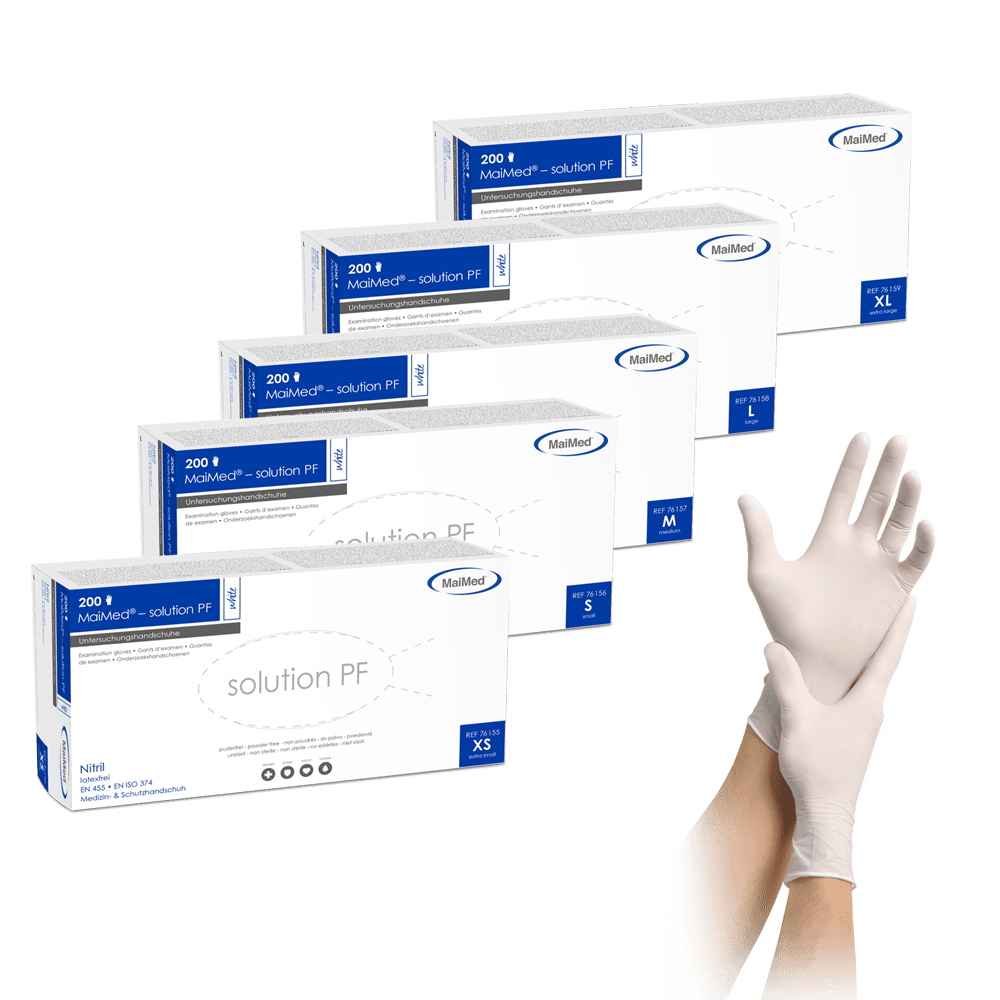 <strong>MaiMed® solution PF</strong><br>Einmalhandschuhe Nitril<br>white