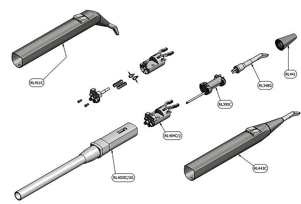 <strong>LUZZANI® Griffhülse INOX abgewinkelt</strong><br>MINILIGHT® 3F/6F - Spritze