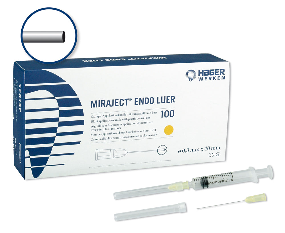 <strong>Hager & Werken Miraject® Endo Luer</strong><br>Stumpfe und biegsame Kanüle für die Endodontie