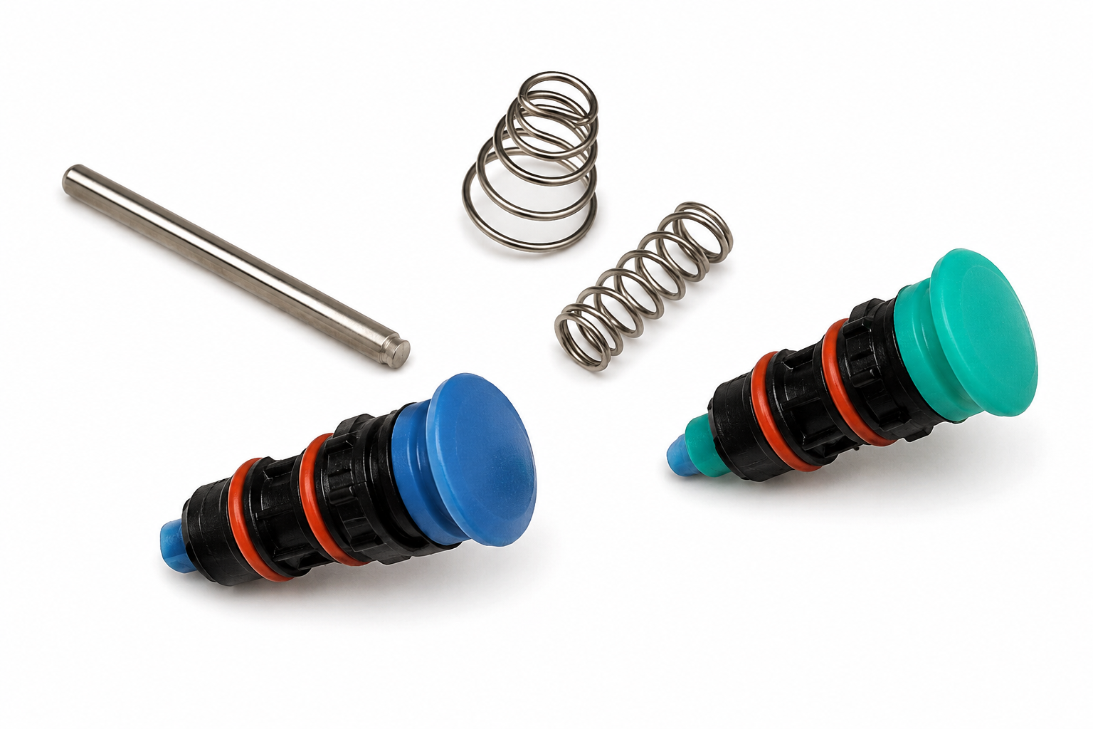 Mytronic Ersatzteilkit für abgewinkelten MC 3FP/3FP-S Spritzekopf mit blauem und grünem Betätigungsventil