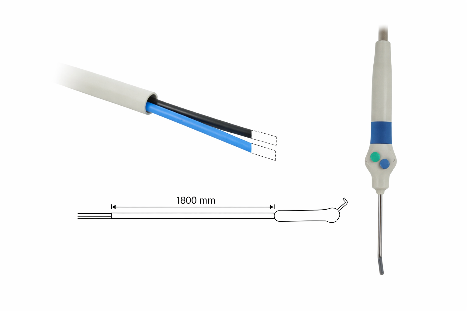 Mytronic MC 3FP 3-Funktionsspritze mit 1800 mm Schlauch für Dentaleinheiten und Zahnarztpraxen