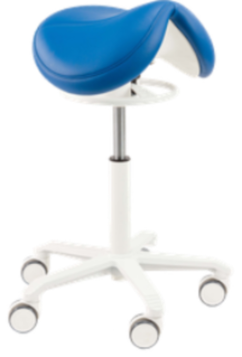 SCORE® Sattelstuhl AMAZONE-Balance-ALBA für ergonomisches Sitzen, ideal für Zahnarztpraxen und Labor, Kunstlederbezug, höhenverstellbar, unterstützt eine gesunde Körperhaltung und fördert Komfort bei langen Sitzphasen