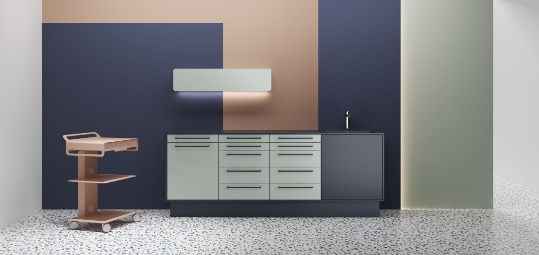 <strong>Edarredo Behandlungszeile aus hochwertigem Stahl</strong><br> e.03 individuelle Lösungen