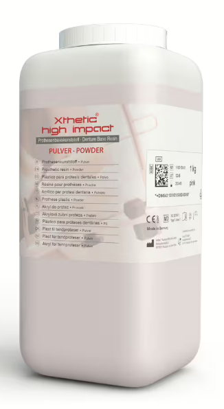 <strong>AcrylX GmbH<br></strong>Xthetic® high impact<br>Kurzzeit-Heißpolymerisat für besonders bruchfeste Zahnprothesen