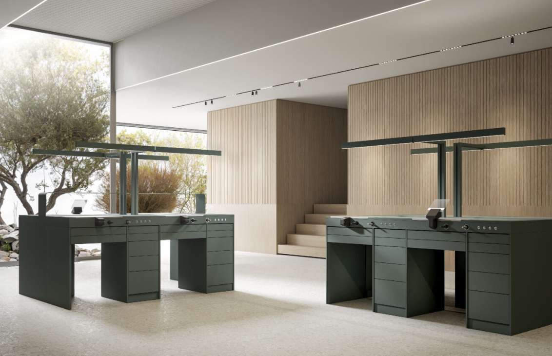 Edarredo Labormöbel e.lab aus Stahl für das Dentallabor