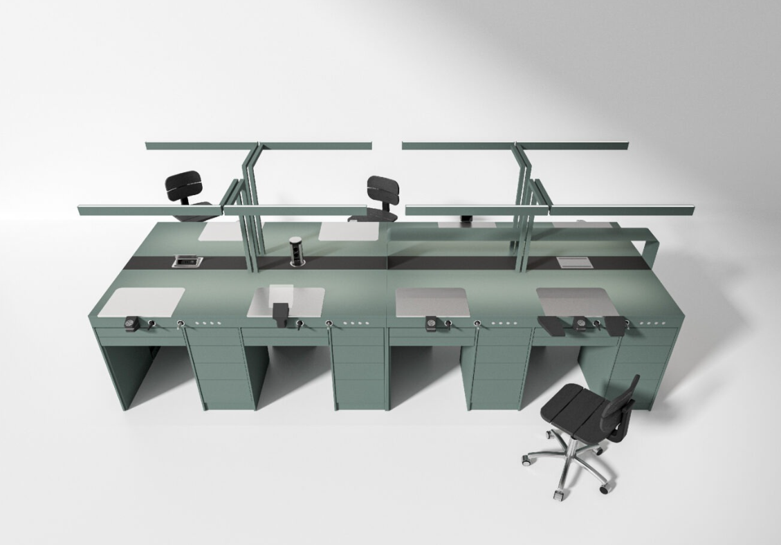 Edarredo Labormöbel e.lab aus Stahl für das Dentallabor