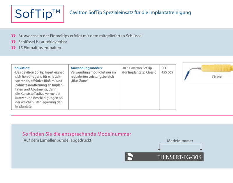 <strong>Siriona Dentsply Cavitron® SofTip</strong><br>Instrument zur Implantatreinigung