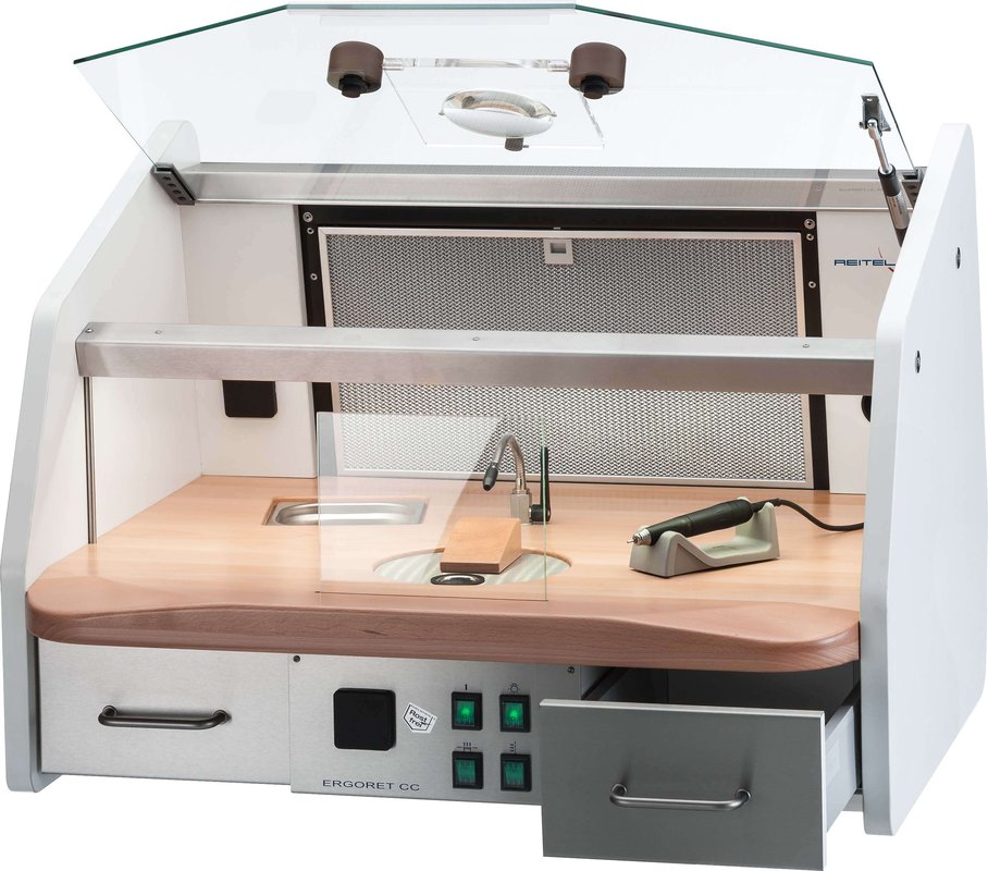 <strong>Reitel Ergoret CC weiß</strong> <br>Auftisch inkl. 2-fach Lupe, ohne Hubtisch