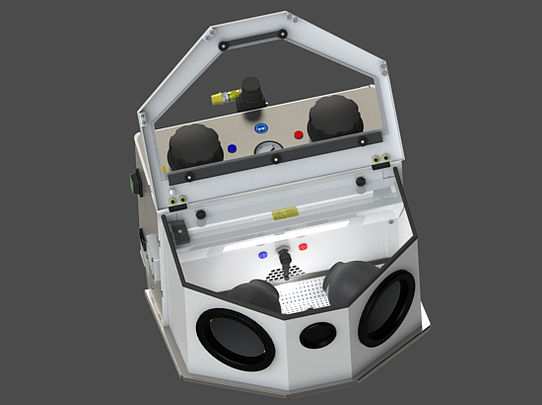 <strong> Wassermann Feinstrahler Puna II</strong><br>2 Vollmetall-Strahlmittelbehälter