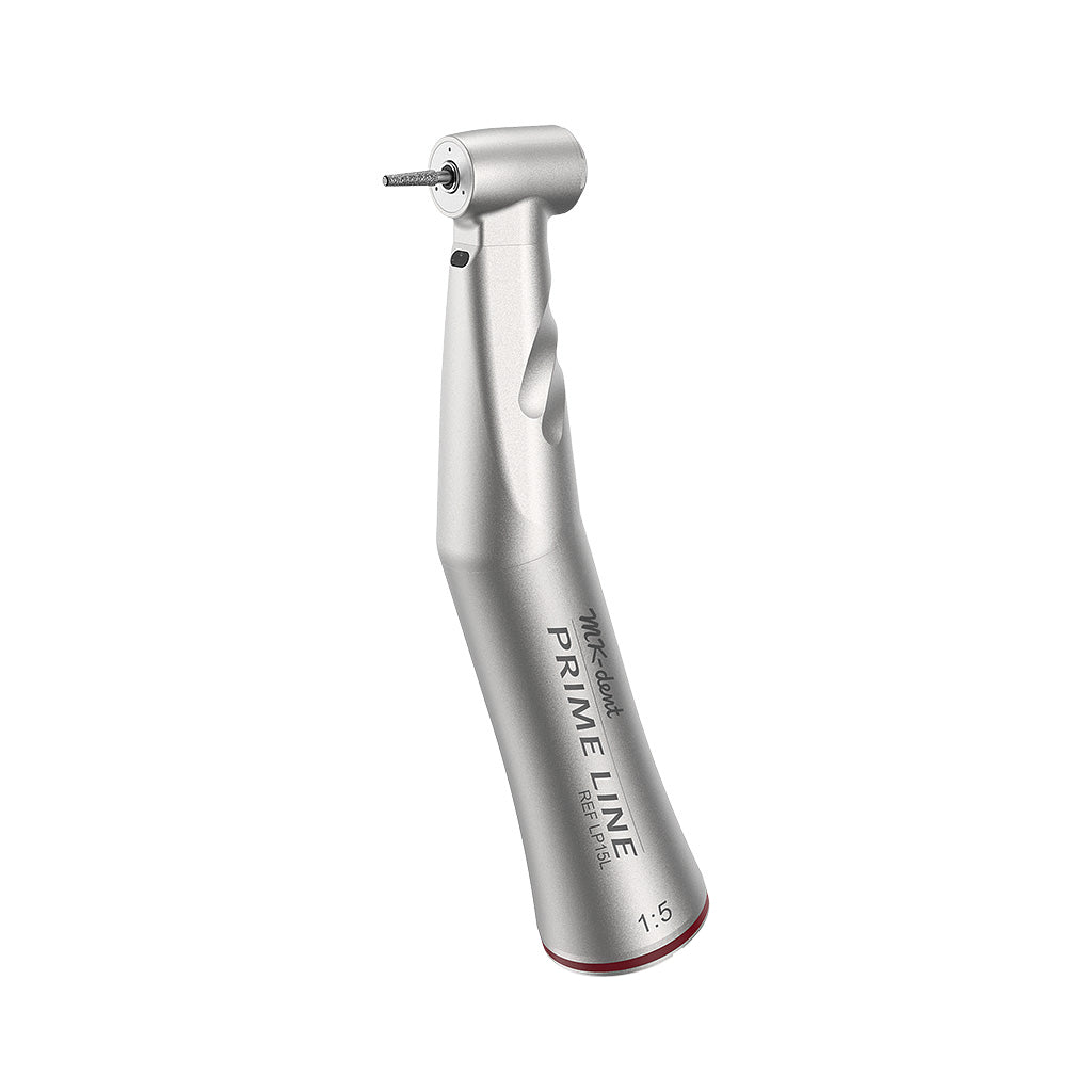<strong>MK-dent LP15L Prime Line Winkelstück</strong><br>rot / 1:5 / Licht / ISO<br>FG-Bohrer (Ø 1,6 mm)