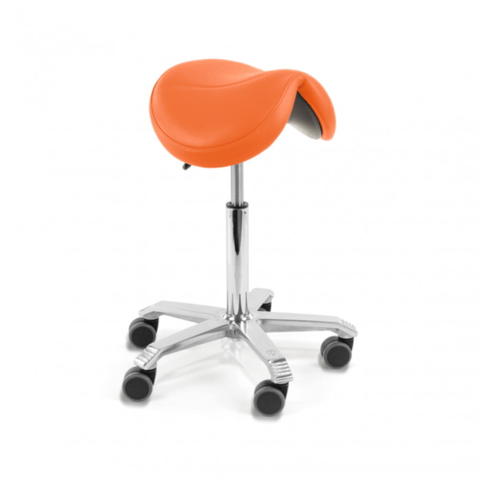 SCORE® Sattelstuhl Amazone für ergonomisches Sitzen, ideal für Zahnarztpraxen und Labor, Kunstlederbezug, höhenverstellbar, unterstützt eine gesunde Körperhaltung und fördert Komfort bei langen Sitzphasen