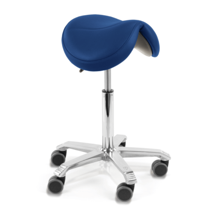 SCORE® Sattelstuhl Amazone für ergonomisches Sitzen, ideal für Zahnarztpraxen und Labor, Kunstlederbezug, höhenverstellbar, unterstützt eine gesunde Körperhaltung und fördert Komfort bei langen Sitzphasen