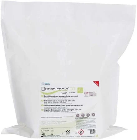 <strong>Dentalrapid® SD wipes XL</strong><br>müller-omicron<br> 2 getränkte Rollen à 90 Tücher