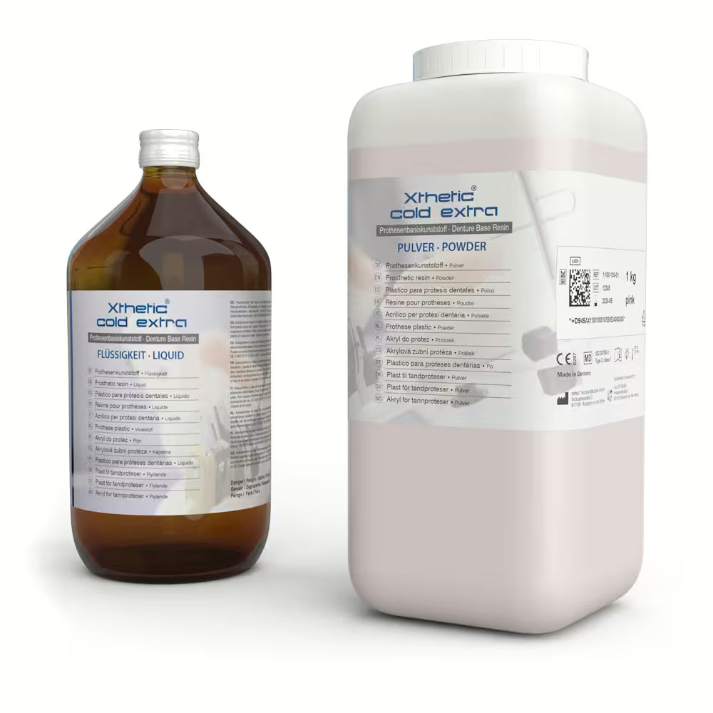 <strong>AcrylX GmbH<br></strong>Xthetic® cold extra<br>Kalthärtender Prothesenkunststoff mit langer Verarbeitungsbreite