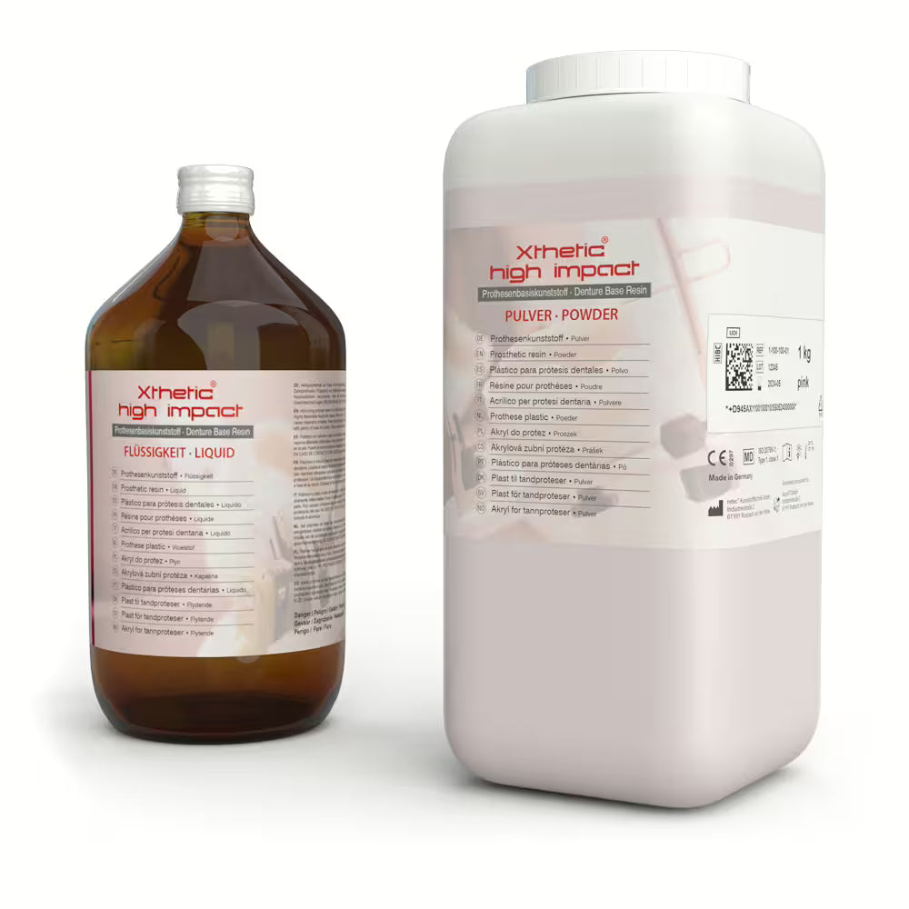 <strong>AcrylX GmbH<br></strong>Xthetic® high impact<br>Kurzzeit-Heißpolymerisat für besonders bruchfeste Zahnprothesen