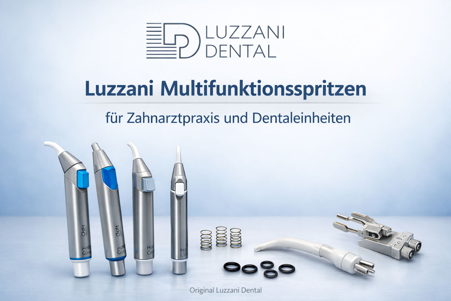Die Luzzani Multifunktionsspritzen sind die perfekte Kombination aus Funktionalität, Ergonomie und Qualität. Entwickelt für den täglichen Einsatz in der Dentalpraxis