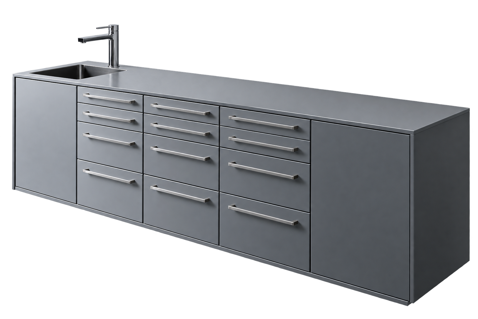 Edarredo Behandlungszeile aus hochwertigem Stahl e.03 Monocolore