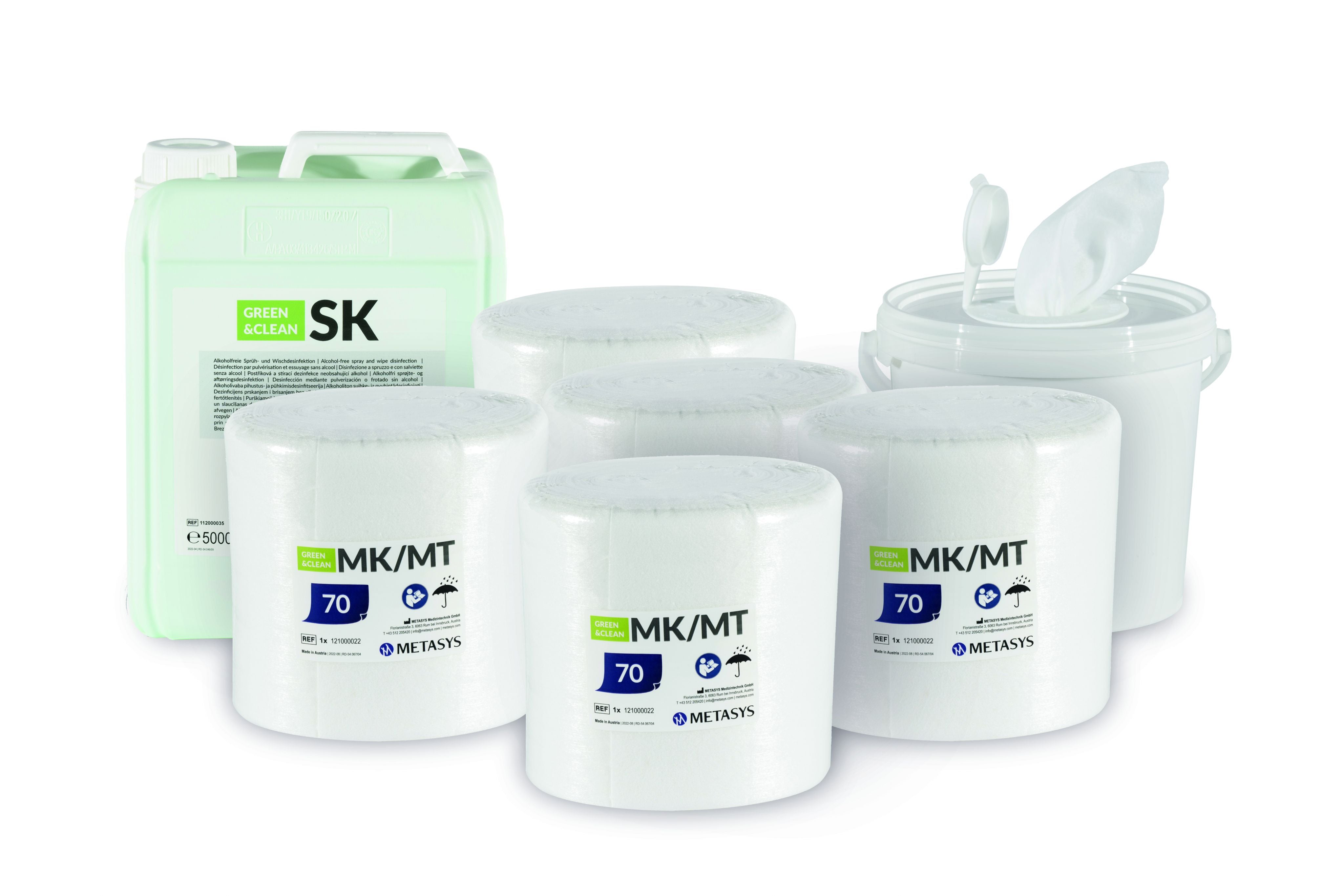 <strong>Metasys GREEN & CLEAN MK</strong><br> Alkoholfreie Wischdesinfektion<br>29 x 27 cm