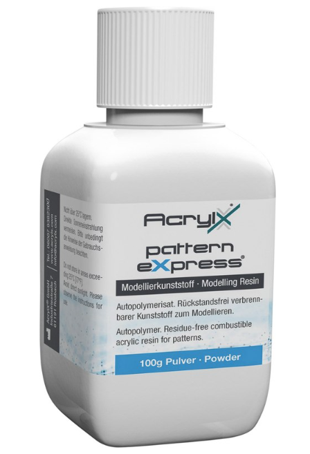 AcrylX pattern eXpress Polymerpulver Rot und DENTIN