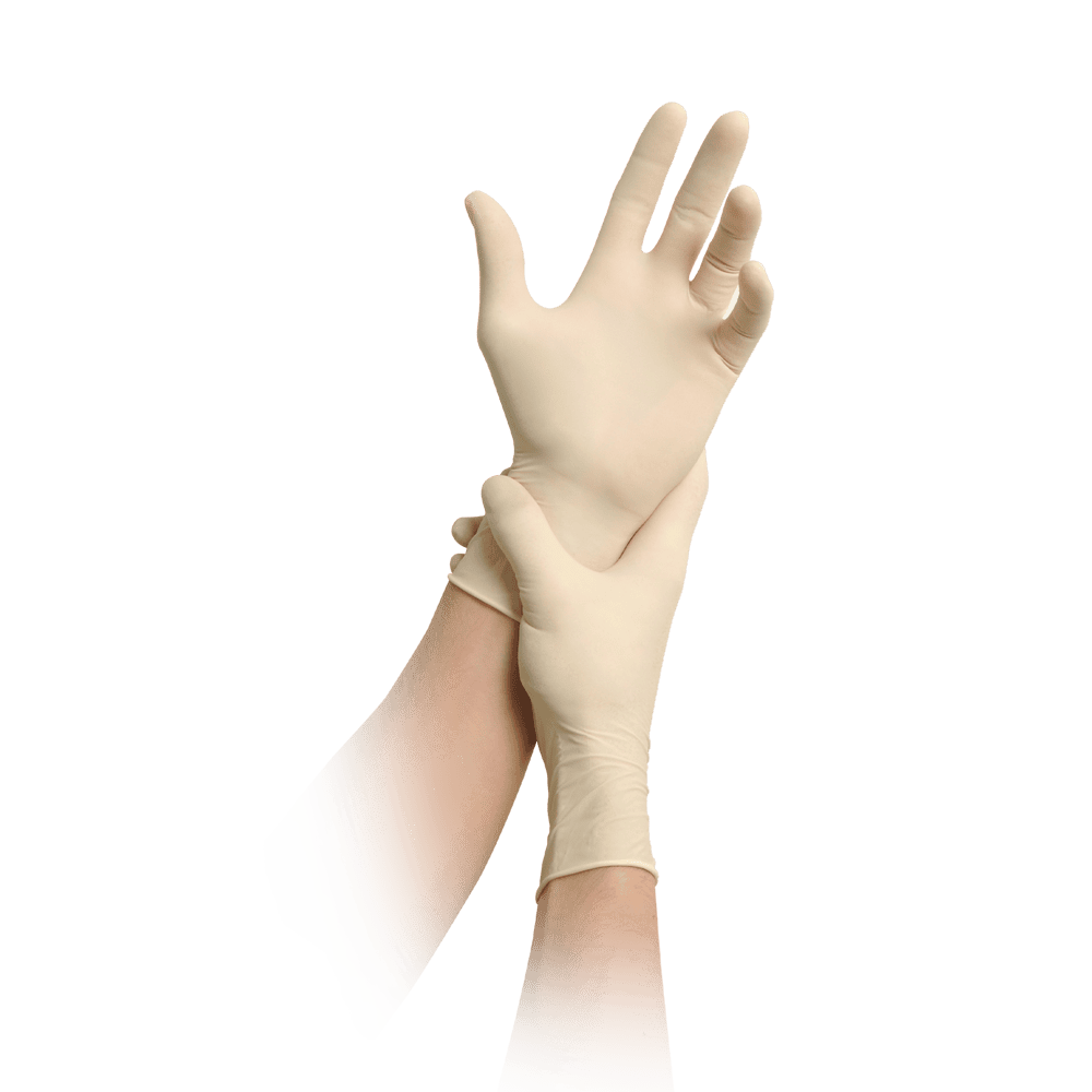 <strong>MaiMed® soft PF</strong><br> Einmalhandschuhe Latex<br>texturierte Fingerspitzen viel Grip