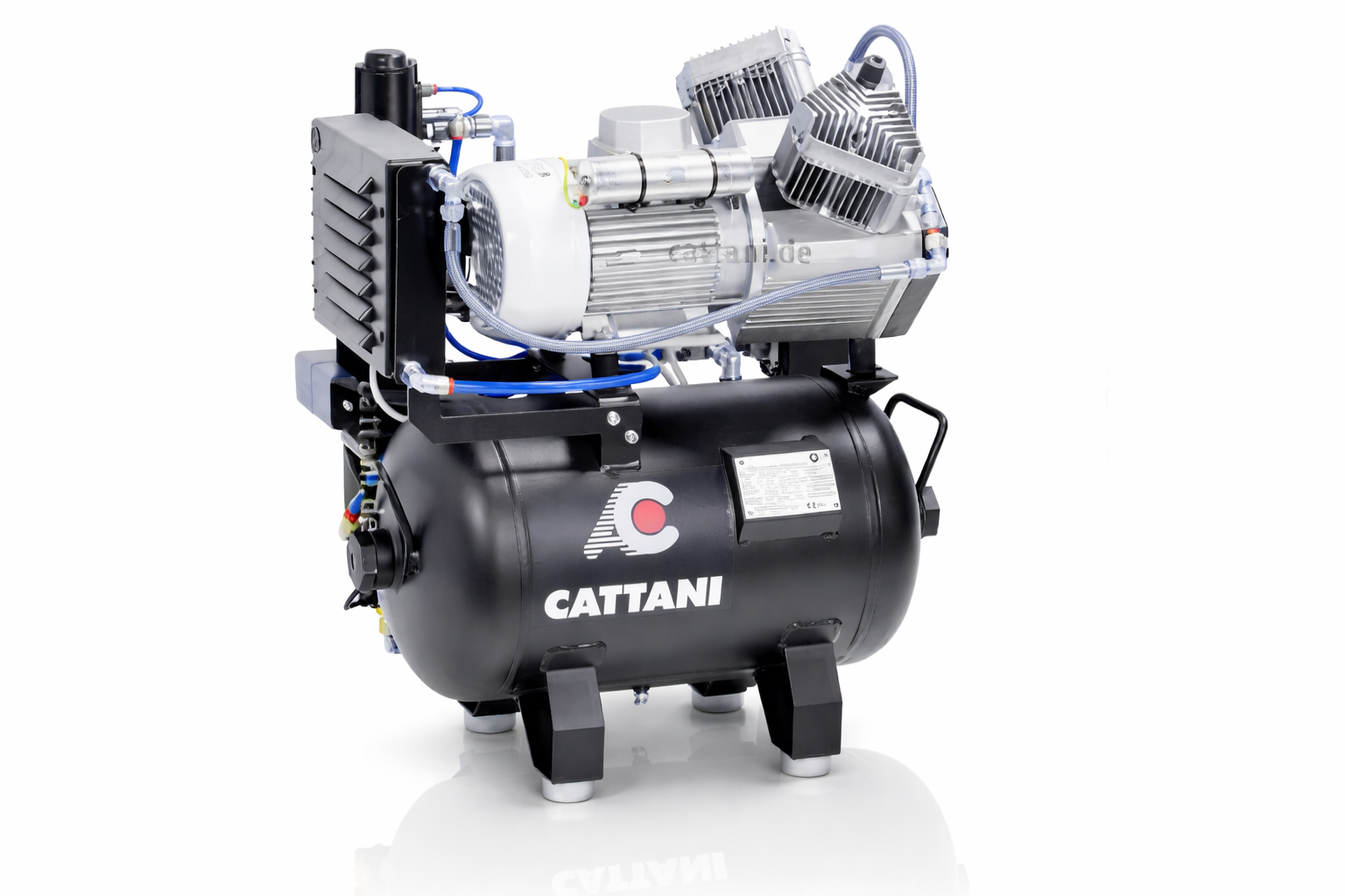 Cattani 2 Zylinder Dental Kompressor 30 Liter ölfrei für Zahnarztpraxis bis 2 Behandler