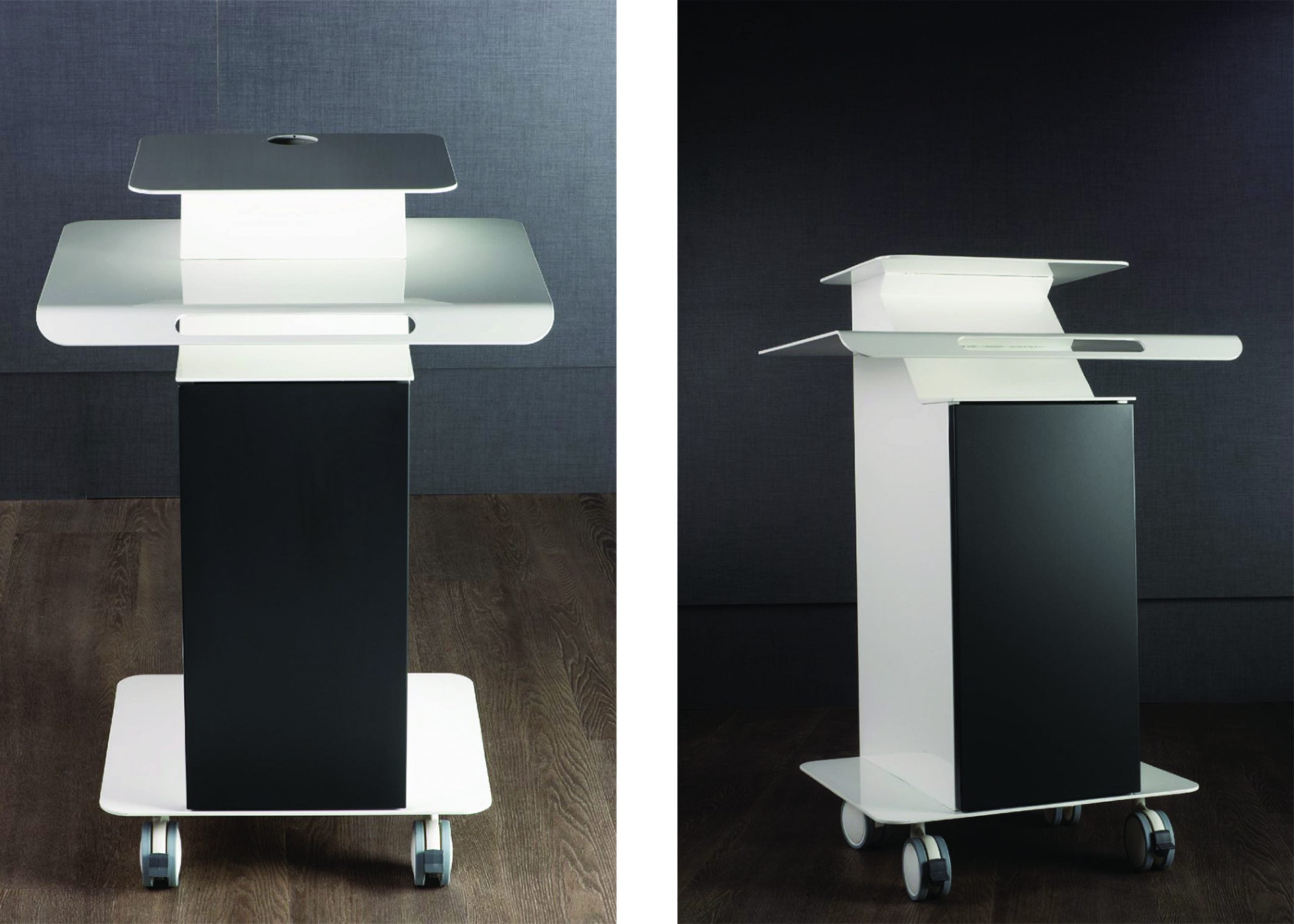  – dynamische Workstation mit ergonomischem Design, idealer Rollwagen für Intraoral-Scanner, PC oder Laptop in der Dentalpraxis