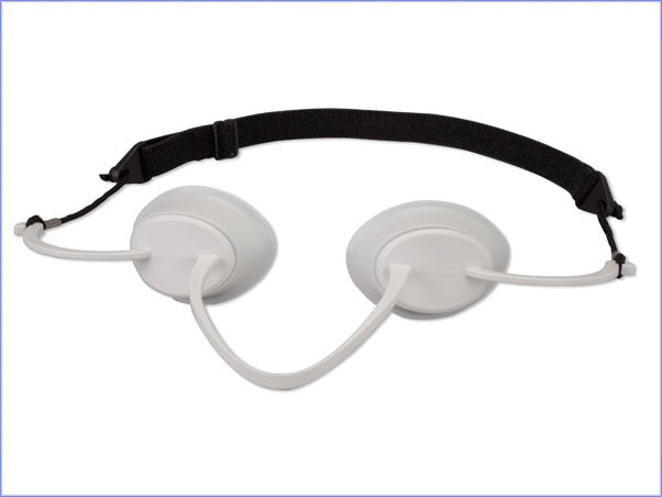 Hager & Werken iSpec Laserschutz Patientenbrille mit elastischem Kopfband und zertifiziertem Breitbandschutz für Laserbehandlungen.