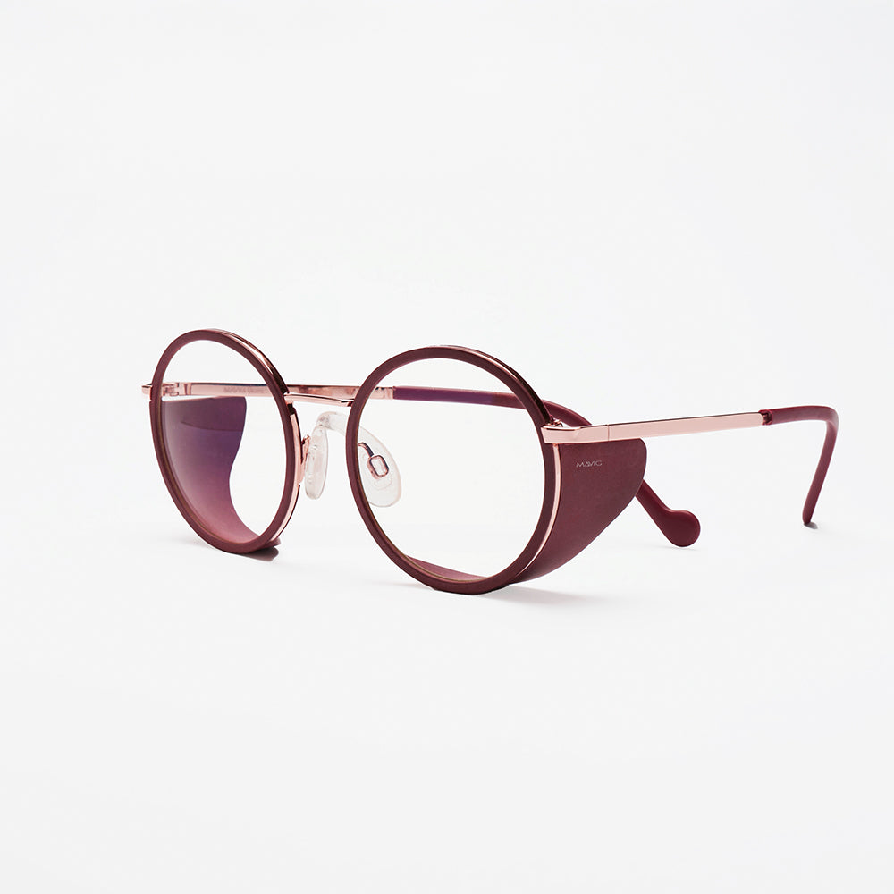 MAVIG BR320 Röntgenschutzbrille in Sunset Red mit Titanfassung und Seitenschutz