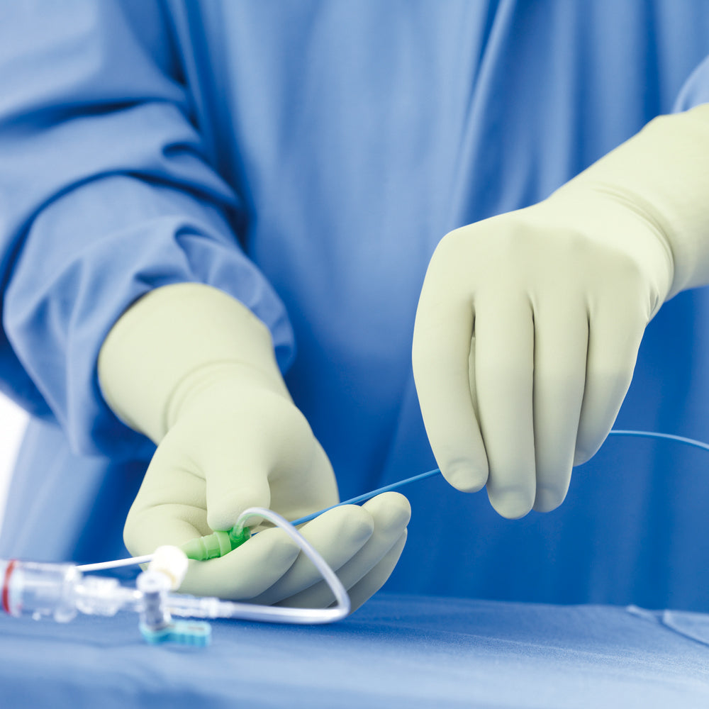 MAVIG HS100 Röntgenschutz-Handschuhe steril bleifrei mit 0,04 mm Pb für Radiologie Hybrid-OP Kardiologie Angiographie und Intervention.