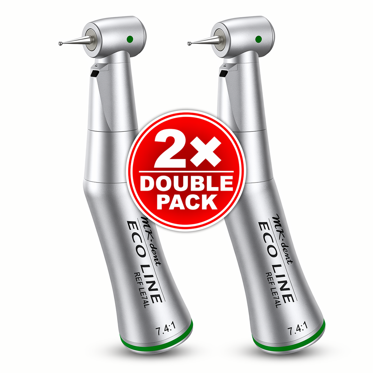 Zwei MK-dent ECO LINE LE74L Winkelstücke mit Licht im Double Pack