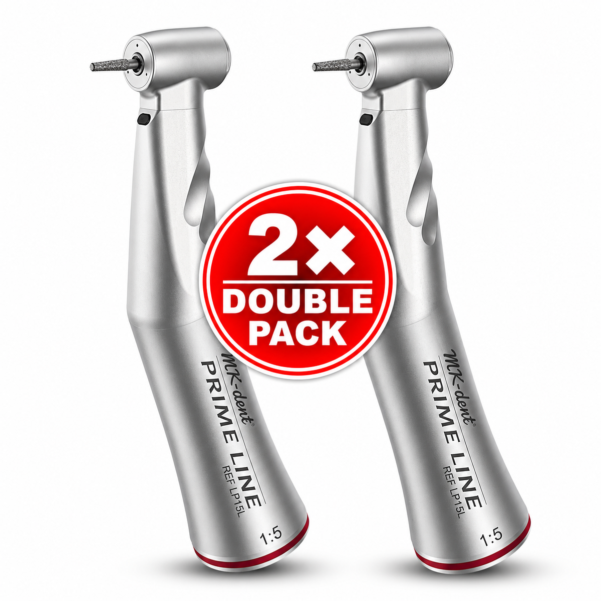 Zwei MK-dent PRIME LINE LP15L Winkelstücke mit Licht im Double Pack