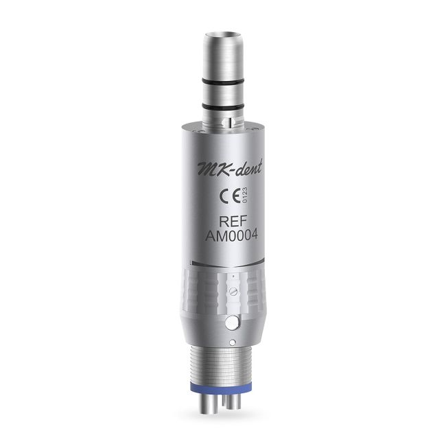 MK-dent AM0004 Air pneumatischer Dental-Luftmotor mit 4-Loch-Midwest-Anschluss, ohne Spray und ohne Licht, Chrombeschichtung